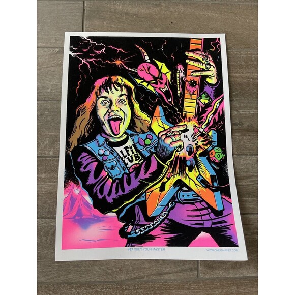 Other - Obey Your Master Blacklight Poster Flocked Halloween New 24x18